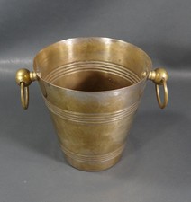 Art Deco Brass Barware Modernist Wine Glass Cooler Bottle Ice Bucket Bowl Basket