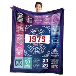 50th Birthday Gifts for Women, Her - 50 Year Old Birthday 60" x 50" Gradient-50 - Picture 1 of 8