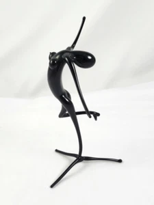 Estatuilla de cristal negra bailarina desnuda gimnasta escultura Murano? Bimini? - Imagen 1 de 5