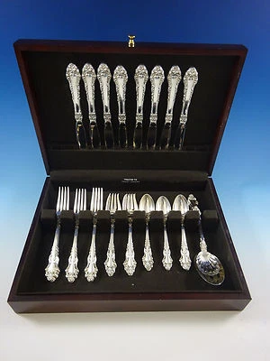 Juego de cubiertos Grande Renaissance Reed and Barton de plata de ley 8 servicio 34 piezas Foto 1 de 4