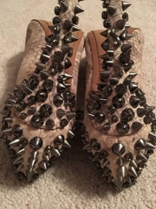 Sam Edelman Lorissa Snake Crystal Studded Peep Toe High Heel Shoes Size 8.5 $250 - Picture 1 of 12