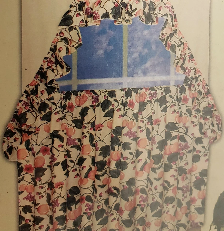 Juego de cortinas de cocina: 2 niveles (60"x36") y swag (60"x28") melocotón y bayas, UBI Foto 1 de 4