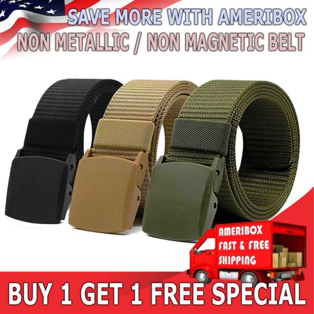 HDE Checkered Belt for Boys Men Black Flip Top Buckle Military Canvas Web  Belts 