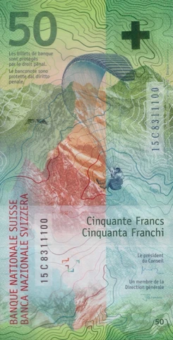 SWITZERLAND 50 FRANCS 2016 P-77 UNC Cover