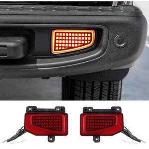 For Jeep Gladiator 2019-2025 Square LED Rear Fog Light Tail Bumper Light Sets - Picture 1 of 10