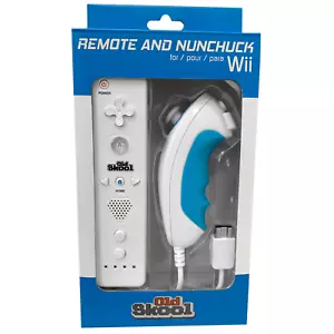 Old Skool Wireless Remote and Nunchuck for Nintendo Wii & WiiU - White/Blue - Picture 1 of 3