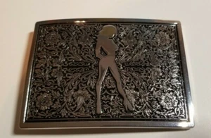 Sexy Lady on Silver Belt Buckle - Picture 1 of 5