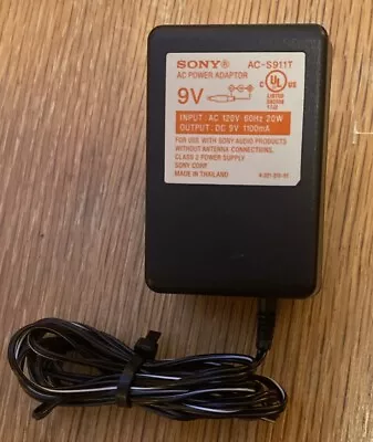 Adaptador de corriente alterna Sony PSU 9V cable/plomo/conector AC-S911T genuino PROBADO Foto 1 de 3