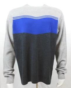 Peter Millar Men's Wool Colorblock Crewneck Sweater Lt Gray Blue Dk Gray XL NWT - Picture 1 of 10