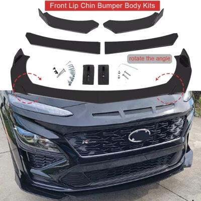 Glossy Black Front Bumper Lip /Splitter Spoiler For Hyundai Kona Foto 1 de 4