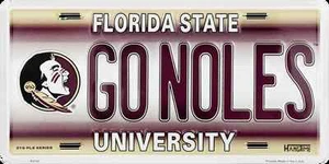 FLORIDA STATE SEMINOLES CAR TRUCK TAG LICENSE PLATE GO NOLES ST SIGN UNIVERSITY - Picture 1 of 5
