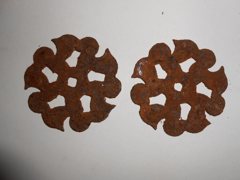  Ornement Entrée de Serrure métal fer armoire ancienne restauration porte x2 - Photo 1/1