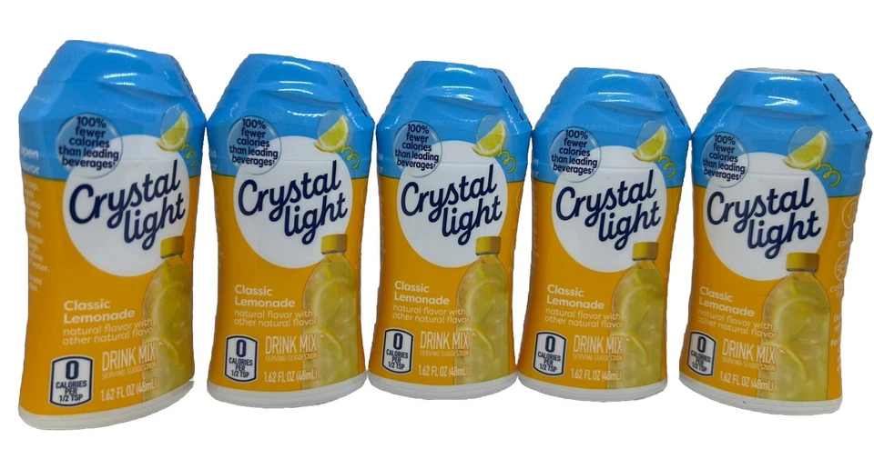 5 PACK Crystal Light Classic Lemonade Liquid Water Enhancer 1.62 oz BB 7/25