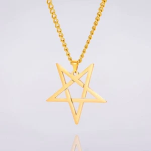 Collar Pentáculo Invertido Pentagrama Gótico Colgante Amuleto Oculto Brujería - Imagen 1 de 14