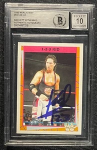 1-2-3 KID X-PAC SIGNED 1995 MERLIN WWF #53 BECKETT WITNESSED AUTO GRADE 10 218 - Picture 1 of 2