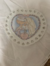 Precious Moments Enesco Sealed With A Kiss Heart Shaped Collector Plate