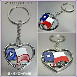 LOTE AL POR MAYOR ME ENCANTA LLAVERO bandera de TEXAS recuerdo regalo 12 llaveros - Imagen 1 de 5