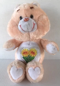 Vintage Care Bears Friend Bear Plush 13” Kenner 1983 Stuffed Animal Peach Bear - Picture 1 of 5