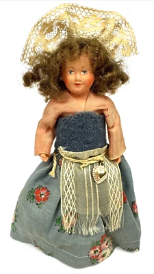 Antigua muñeca francesa de celuloide vintage Petitcollin de 6" firmada Francia  Foto 1 de 4
