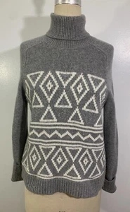 J Crew Sweater Turtleneck Aztec Wool Cashmere Small - Picture 1 of 10