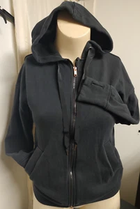 Women's AVIA size S 4/6 Black Zip Up Hooded Fleece Jacket #XO - Picture 1 of 3