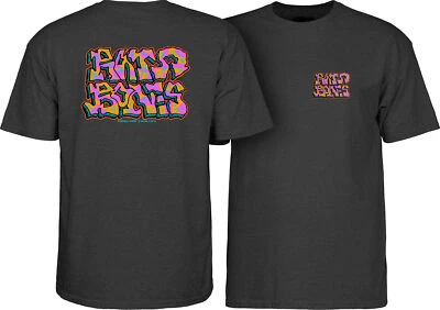 Powell Peralta RAT BONES GRAFFITI LOGO Skateboard T Shirt CHARCOAL HEATHER - Image 1 of 3