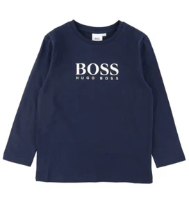 Hugo Boss Kids Long Sleeve T-Shirt Mini Me Navy Blue [J25P21-849] - Picture 1 of 1