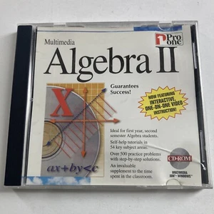 Pro One Multimedia Algebra 2 CD-ROM IBM WINDOWS INSTRUCTIONS EDUCATION - Picture 1 of 3