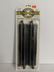 Bachmann HO Scale Black E-Z Track Steel Alloy 9" Straight Track (4-pack) #44411 - Picture 1 of 4