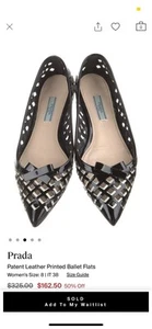 Prada Patent Leather B&W Laser Cut Flats - Size 38 - Picture 1 of 4