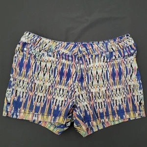 Celebrity Pink Shorts Youth Girls Size 16 Mid Rise Geometric Surf Colorful Denim - Picture 1 of 12