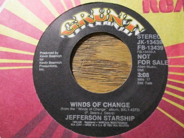 JEFFERSON STARSHIP *DJ COPY* "WINDS OF CHANGE" 45 RPM Foto 1 de 1