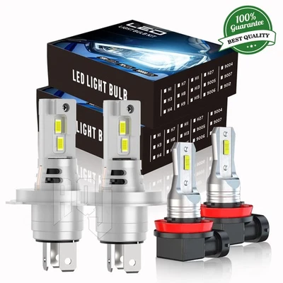 For Toyota Hiace Van 2006-2023 White LED Headlight Hi/Lo+Fog Lights Bulbs Combo - Image 1 of 4
