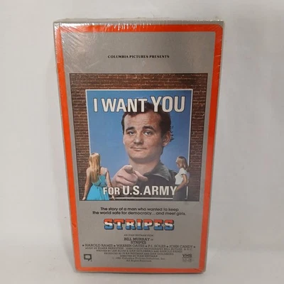 STRIPES FACTORY SEALED VHS w/ Watermarks BILL MURRAY New RCA Columbia - Image 1 of 4