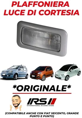 PLAFONIERA LUCE INTERNA CORTESIA FIAT PANDA 2 mod 169 + 500 + FORD KA 08-16  - Immagine 1 di 3