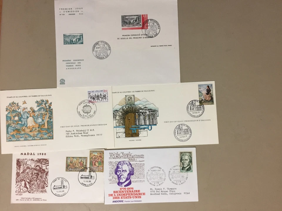 Five small country ANDORRA fdc - Image 1 of 1
