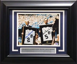 Charles Gehringer & Hank Greenberg Auto Framed 8x10 Photo Tigers PSA/DNA #E37281 - Picture 1 of 7