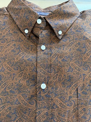 Roundtree And Yorke Grande Alto XXLB 2XLB Nuevo Sin Etiquetas Azul Marino Naranja Quemado Paisley Foto 1 de 4