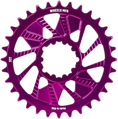 3-Bolt DM Boost Chainring 32t Purple - Machined 7075 Aluminum, Narrow-Wide - Image 1 of 2
