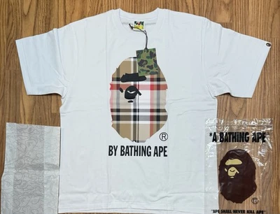 Camiseta Bape A Bathing Ape blanca a cuadros camuflada talla grande Foto 1 de 4