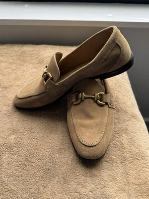 Zapatos Mocasines ZARA Marrón Gamuza Hebilla Mujer Talla 37 (US 7.5) Hechos en India Foto 1 de 4