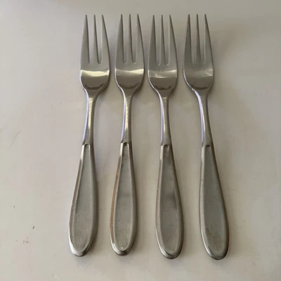 4 Retroneu TIVOLI / CONTOUR Satin 18/10 Stainless Dinner Forks 7-1/2" - Image 1 of 2