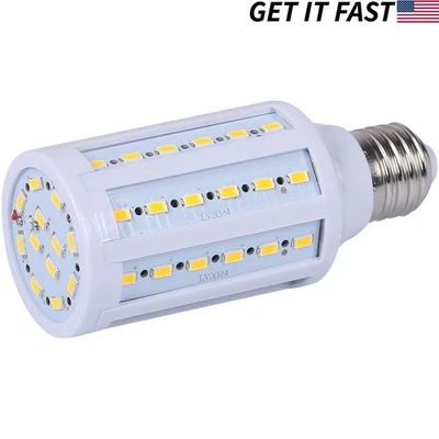 12-Pack 75W Eq. LED Bulb 60-Chip Corn Light E26 1100lm 10W Soft Warm 3000K - Image 1 of 4