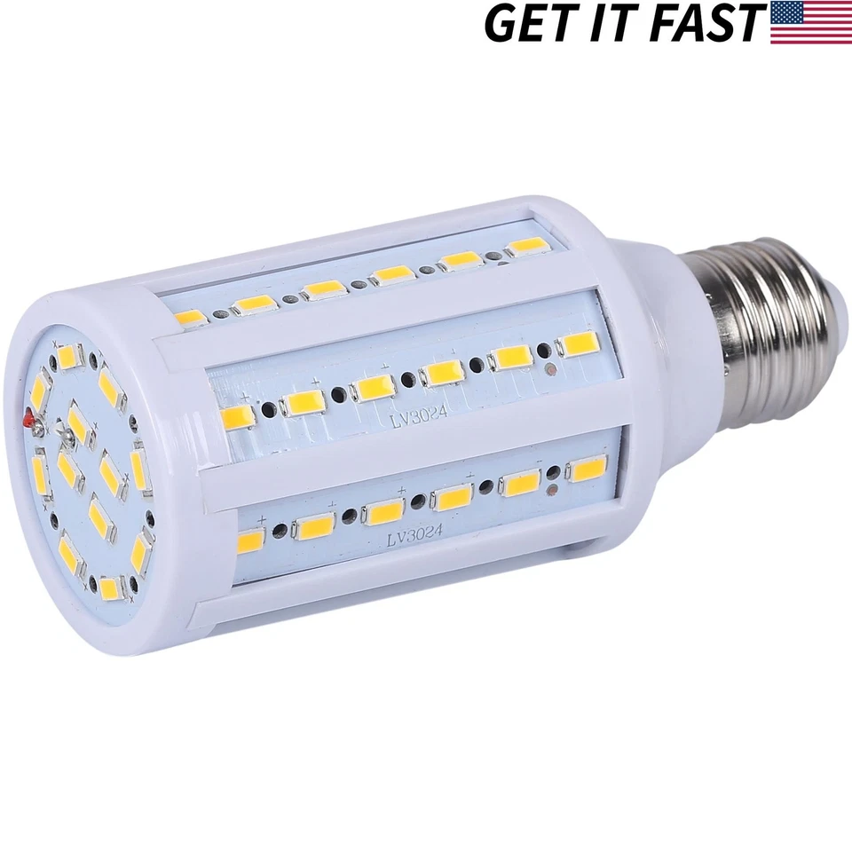12-Pack 75W Eq. LED Bulb 60-Chip Corn Light E26 1100lm 10W Soft Warm 3000K - Image 1 of 4