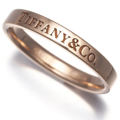 Auténtica Tiffany&Co. Anillo Banda Plana US5.25-5.5 Oro Rosa 750 18K Foto 1 de 4