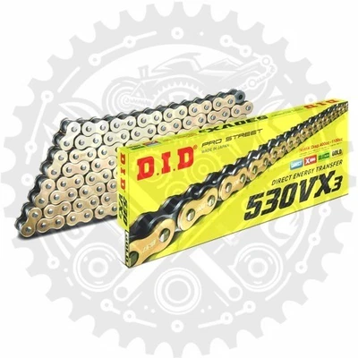 Cadena DID X-Ring dorada negra 530 VX3 106 para Triumph Speed Triple 955 2002-2004 Foto 1 de 4