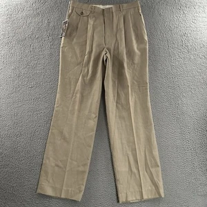 Haggar Herren Hose beige 32x31* Anzughose Vintage Plissee Polyester Leinenmischung - Bild 1 von 15