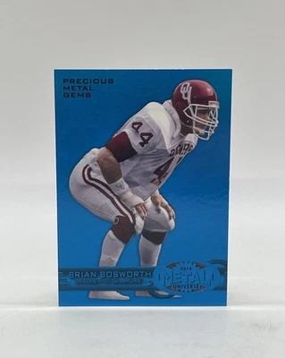 2012 Fleer Retro Football Precious Metal Gems Blue #M-37 PMG Brian Bosworth /50 - Image 1 of 4