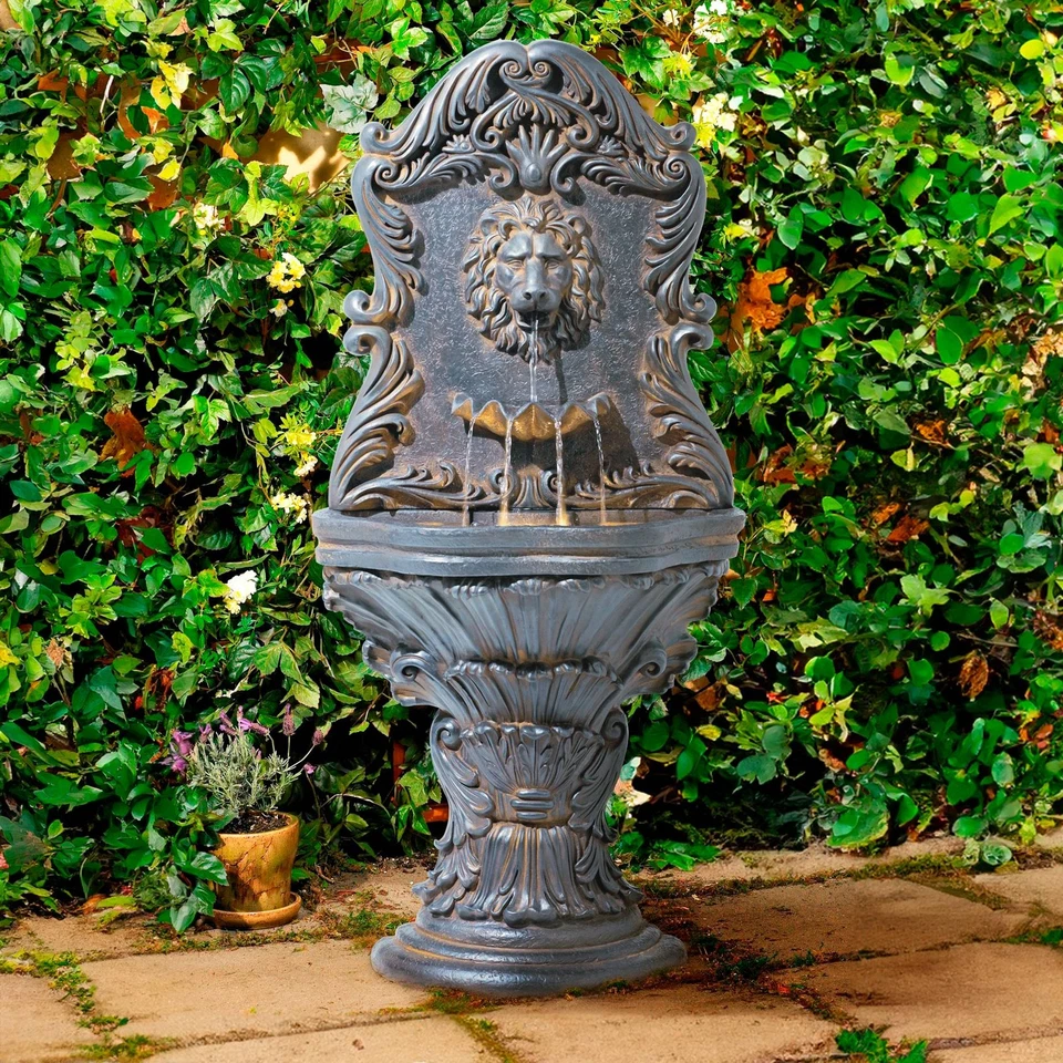 Imperial Lion Acanthus Rustic Outdoor Floor Wall Water Fountain LED Light 50" - Image 1 of 4