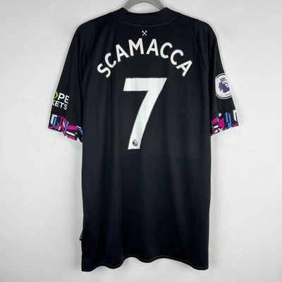West Ham United 2022/2023 Umbro Away Shirt Soccer Jersey sz XL Gianluca Scamacca - Image 1 of 4